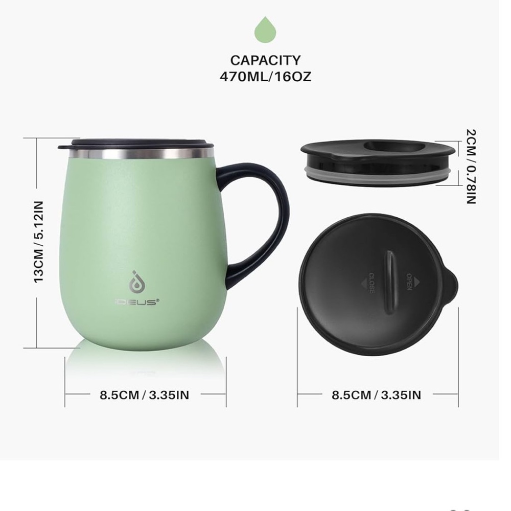 Pink Insulated Ideus Mug 🍵 LIKE NEW - Picture 8 of 9